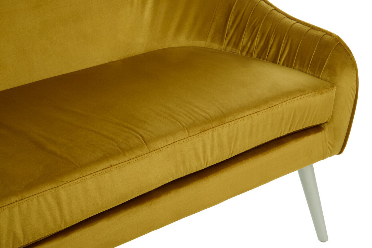 Mustard Velvet 2 Seater Sofa