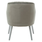 Grey Fabric Armchair with Silver Finish Wood Legs