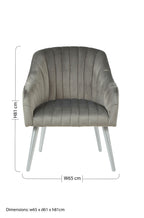 Grey Fabric Armchair with Silver Finish Wood Legs