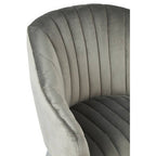 Grey Fabric Armchair with Silver Finish Wood Legs