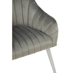 Grey Fabric Armchair with Silver Finish Wood Legs