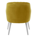 Mustard Fabric Armchair with Silver Finish Wood Legs