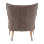 Grey Chenille Wingback Chair with Geometric Design