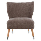 Grey Chenille Wingback Chair with Geometric Design