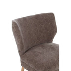 Grey Chenille Wingback Chair with Geometric Design