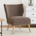 Grey Chenille Wingback Chair with Geometric Design