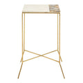 White Marble and Agate Square Side Table