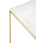 White Marble and Agate Square Side Table
