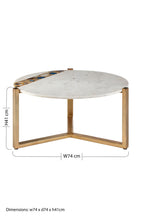 White Marble and Agate Round Coffee Table