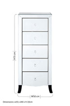 Mirrored 5 Drawer Chest