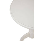 White Wooden Round Pedestal Side Table