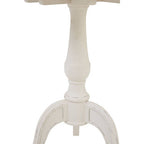 White Wooden Round Pedestal Side Table