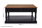 Black and Natural Wooden 1 Drawer Coffee Table