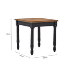 Black Side Table with Textured Bayur Wood and Carved Detail