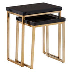 Black and Gold Finish Set of 2 Nesting Tables