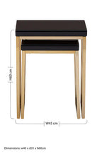Black and Gold Finish Set of 2 Nesting Tables