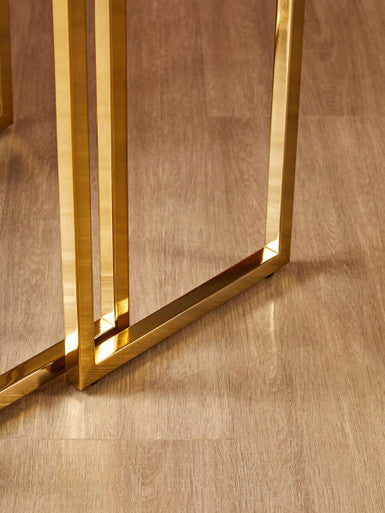 Black and Gold Finish Set of 2 Nesting Tables