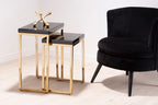 Black and Gold Finish Set of 2 Nesting Tables
