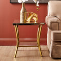Mirrored Side Table with Gold Finish Legs