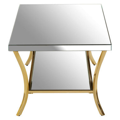 Mirrored Coffee Table with Gold Finish Legs