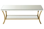 Mirrored Coffee Table with Gold Finish Legs
