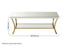 Mirrored Coffee Table with Gold Finish Legs