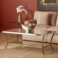 Mirrored Coffee Table with Gold Finish Legs