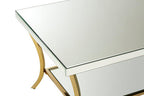 Mirrored Coffee Table with Gold Finish Legs