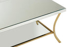 Mirrored Coffee Table with Gold Finish Legs