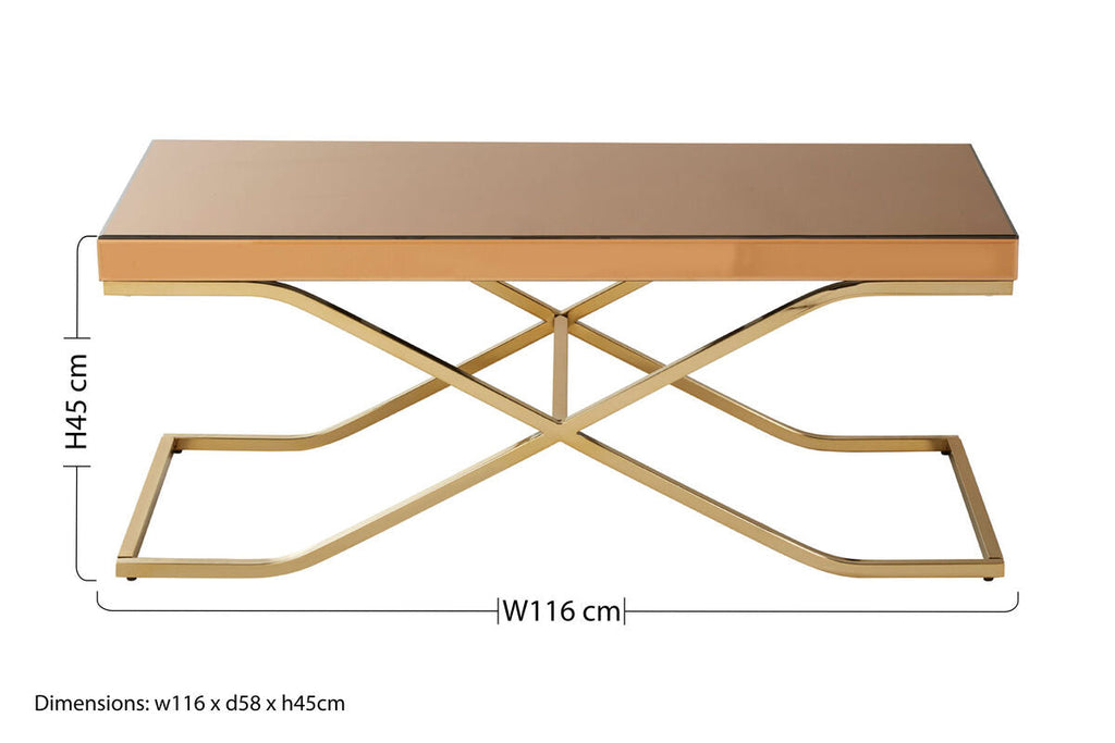Brown Mirrored Coffee Table