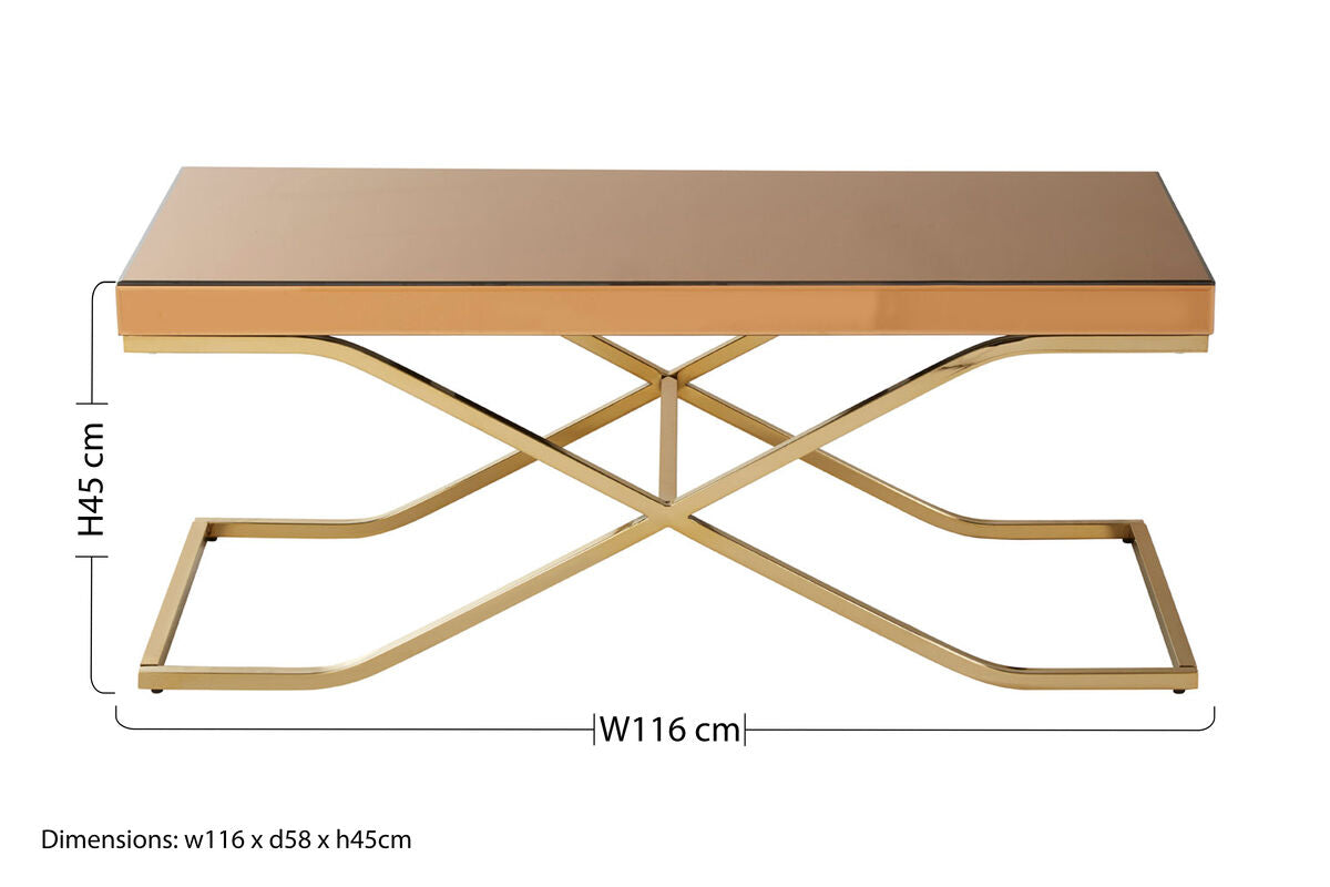 Brown Mirrored Coffee Table