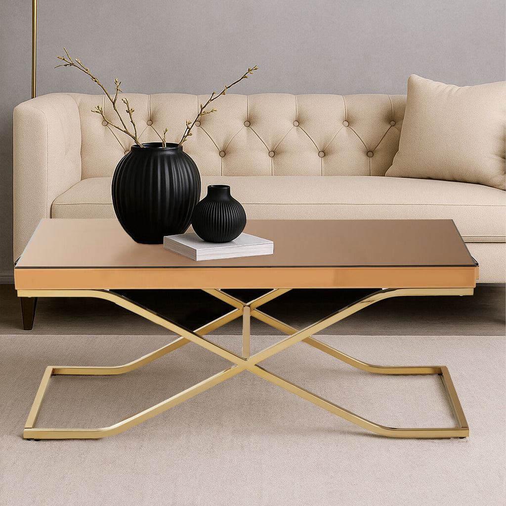 Brown Mirrored Coffee Table