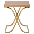 Brown Mirrored Side Table