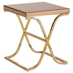 Brown Mirrored Side Table