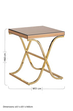 Brown Mirrored Side Table
