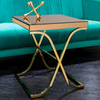 Brown Mirrored Side Table