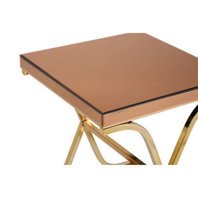 Brown Mirrored Side Table
