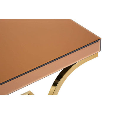 Brown Mirrored Side Table