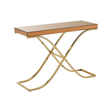 Brown Mirrored Console Table
