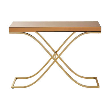 Brown Mirrored Console Table
