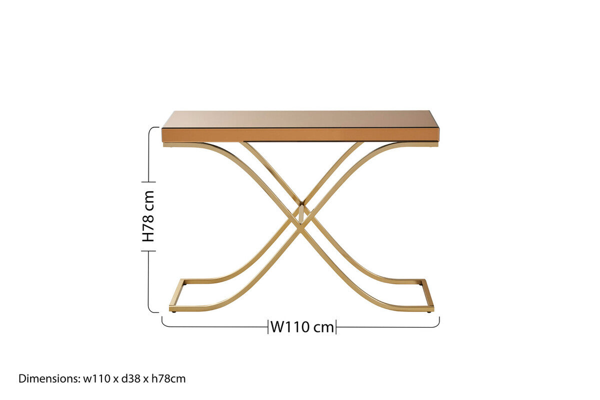 Brown Mirrored Console Table