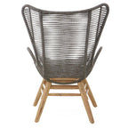 Sisal Grey Woven Rope Lounge Chair and Footstool Set