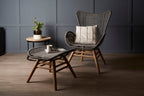Sisal Grey Woven Rope Lounge Chair and Footstool Set