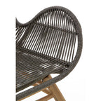 Sisal Grey Woven Rope Lounge Chair and Footstool Set