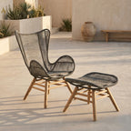 Sisal Grey Woven Rope Lounge Chair and Footstool Set