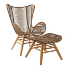 Latte Rope Lounge Chair and Footstool