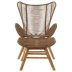 Latte Rope Lounge Chair and Footstool