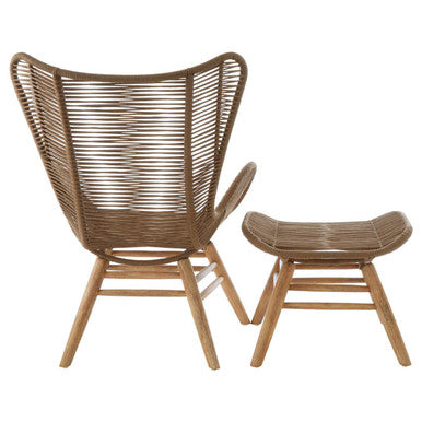 Latte Rope Lounge Chair and Footstool