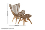 Latte Rope Lounge Chair and Footstool