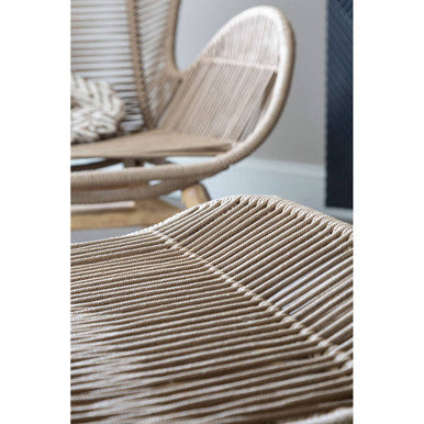 Latte Rope Lounge Chair and Footstool